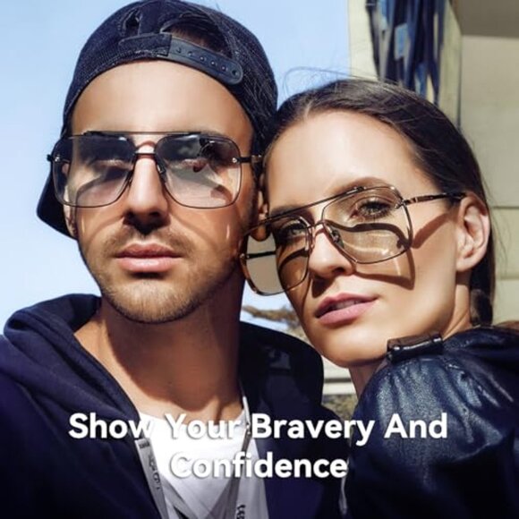 Vintage Square Aviator Sunglasses Metal Frame Gradient Lens UV400 Protection main image 4